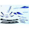 Suzuki GSR 750 BURN OUT Decals kit Blue/White