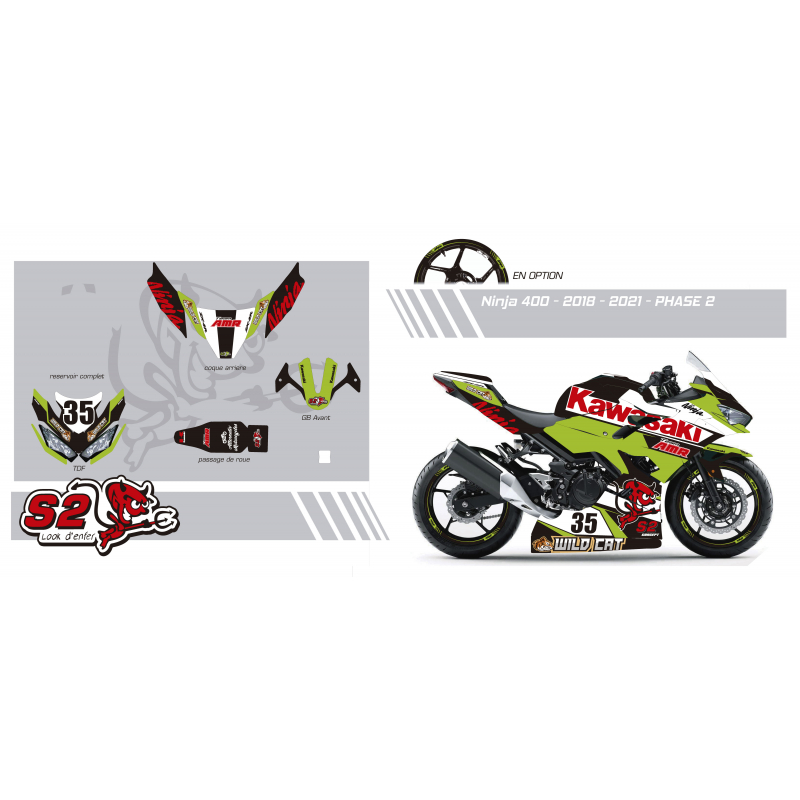 Kawasaki Ninja 400 Custom racing decals set
