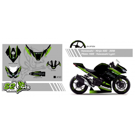 Kawasaki Ninja 400 Custom racing decals set
