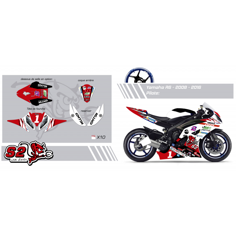 Customisable Racing Decals set for Yamaha's R6