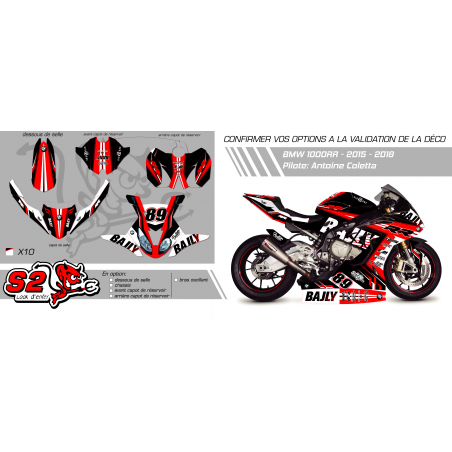 Customisable decoration kit BMW S1000RR 2015-17 fairing + saddle