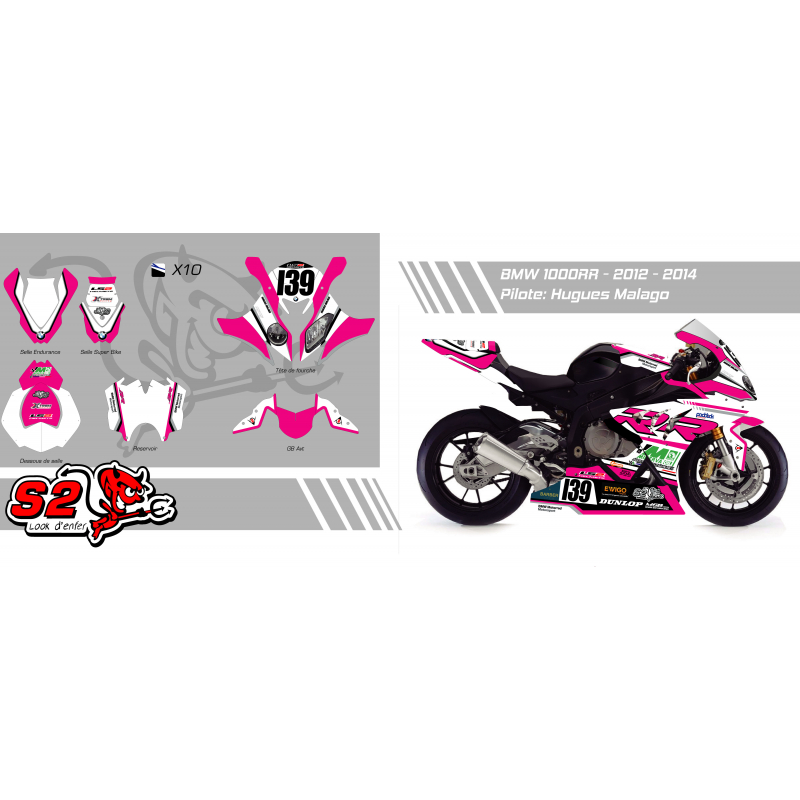 Customisable racing decoration kit BMW S1000RR