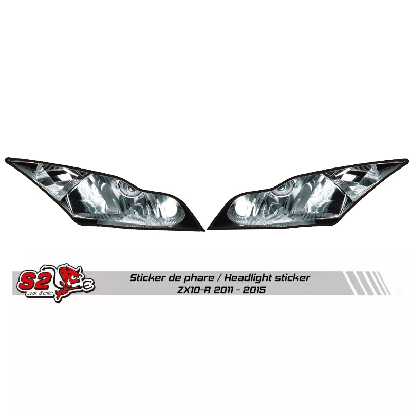 Kawasaki ZX10-R racing fairing mock headlight sticker 2011-2015