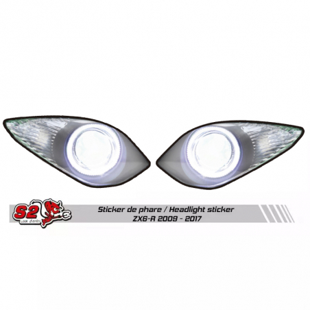 Kawasaki ZX6R 2009 - 2017 racing fairing mock headlight sticker