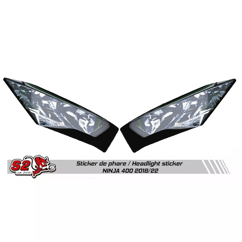 Kawasaki 400 Ninja 2018 on racing fairing mock headlight sticker