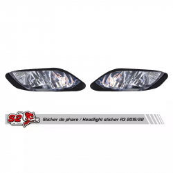 Yamaha YZF-R3 on racing fairing mock headlight sticker