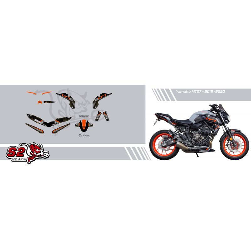 Kit déco Yamaha MT07 ICE FLUO