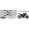GSR750 FREEGUN 2013 matte black and Red Decals kit