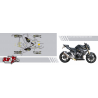GSR750 FREEGUN 2013 matte black and gold Decals kit