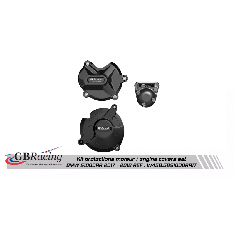 GBRacing Engine Case Cover / Slider Set For BMW S1000RR 2017-2018, S1000R 2015+, S1000XR – Black