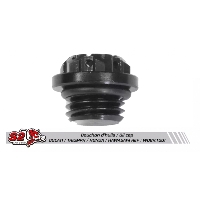 Black Oil plug Ø 20 thread pitch 250 for Ducati Triumph Honda and Kawasaki