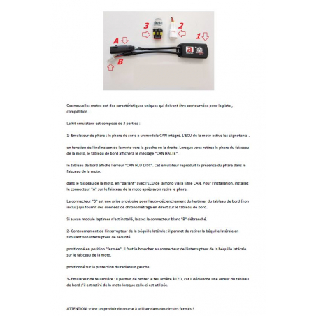 Kit emulateur bequille et éclairage Aprilia RS660