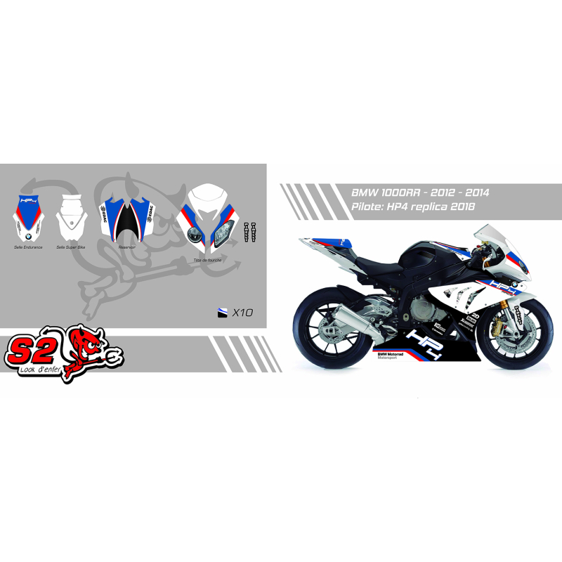 Customisable racing decoration kit BMW S1000RR