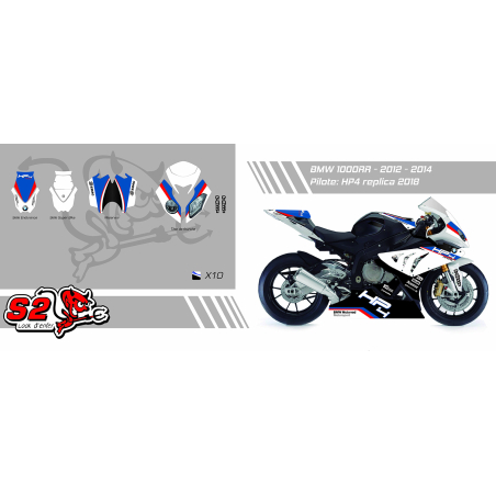Customisable decoration kit BMW S1000RR 2012-14 fairing + saddle