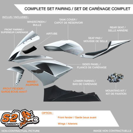 Ensemble complet carénage S2CONCEPT TRIUMPH STREET TRIPLE 765 a partir de 2023