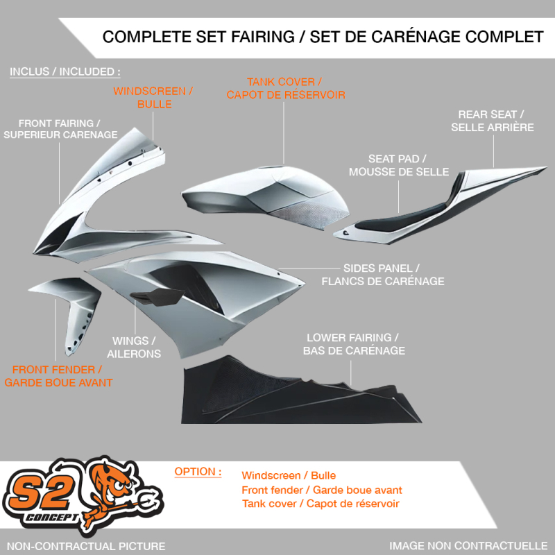 Set complet carénage racing S2 CONCEPT Honda CBR1000RR-R 2020-2023