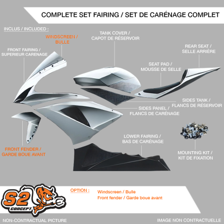 Kit de Carénage Intégral S2 CONCEPT pour YAMAHA R7 : Performance et Style