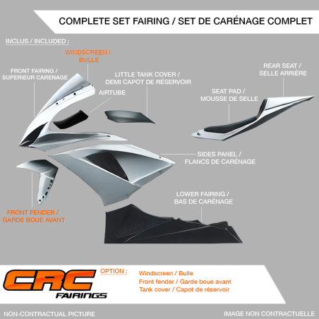 Libérez le potentiel de course : Ensemble complet de carénage racing CRC pour Yamaha R1 a partir 2020