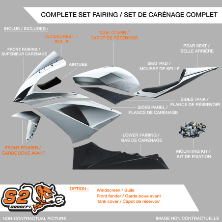 Set complet de carénage endurance S2 CONCEPT YAMAHA R1/R1M