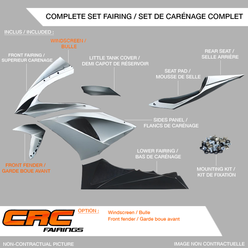 Set complet carénage racing BMW S1000RR 2019-2022