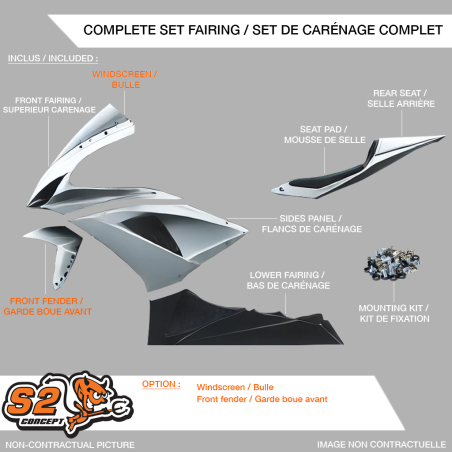 Set complet carénage racing S2 CONCEPT Yamaha R6