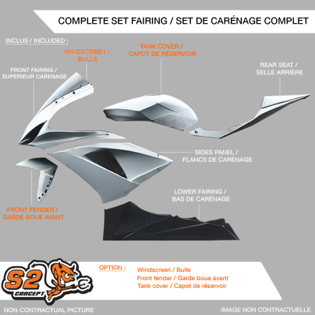 Enveloppe Racing Intégrale S2 CONCEPT pour Buell 1125R/C