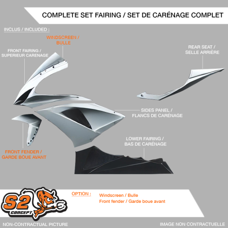 Set complet carénage racing S2 CONCEPT Honda CBR600F 1995-1998