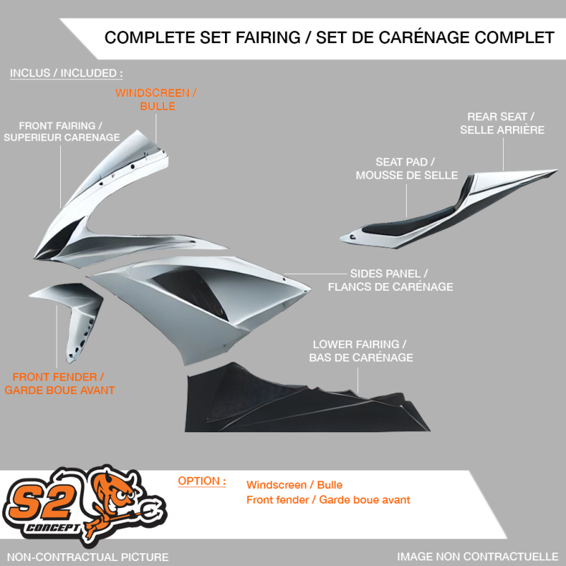 Kawasaki Ninja 300 2013/16 S2 CONCEPT Racing complete set fairing