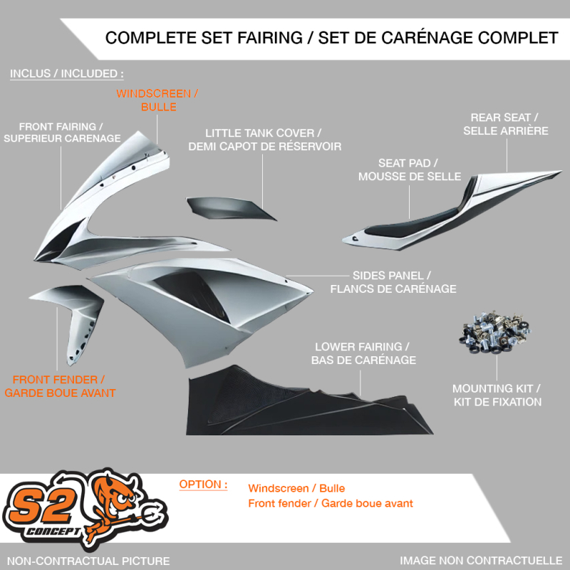 Set complet carénage racing S2 CONCEPT DUCATI PANIGALE V4 a partir de 2025