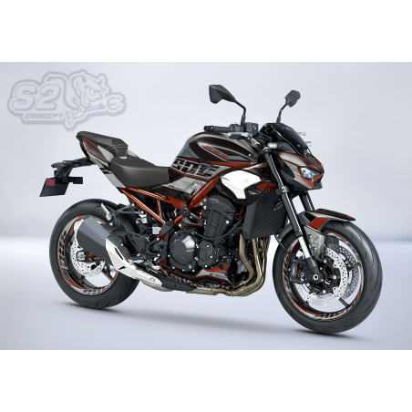 Décoration moto Kawasaki Z900 – Kit RADIKAL 2025 prêt à poser