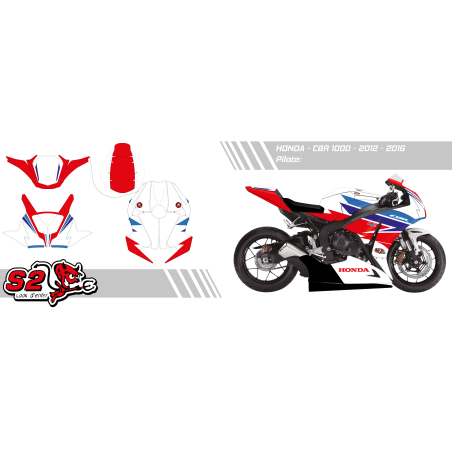 Kit déco personnalisable  CBR1000RR carénage + selle +réservoir + sous carénage