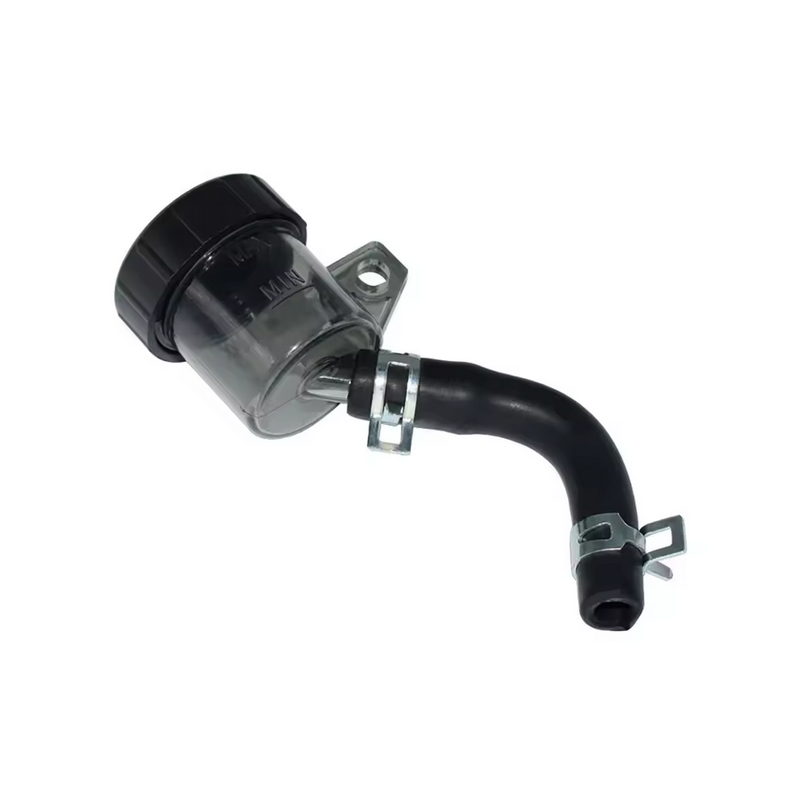Réservoir de Liquide de Frein/Embrayage Moto Universel bocal Fumé avec Durite et Colliers