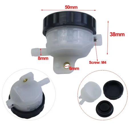 Réservoir de liquide de frein moto universel avec support