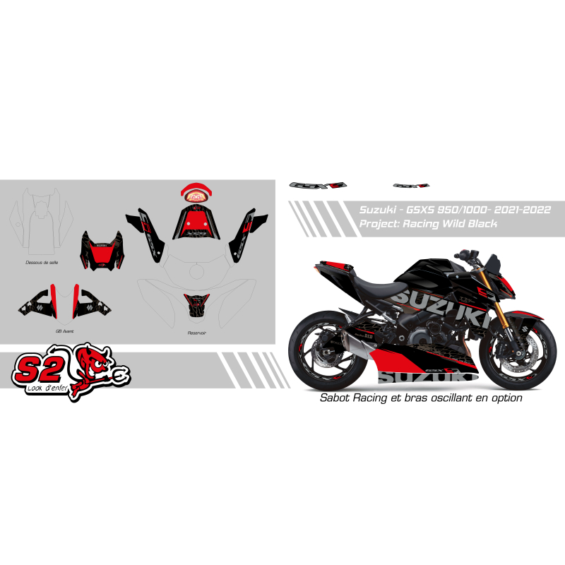 Kit déco racing S2CONCEPT Suzuki GSX-S 950 / 1000
