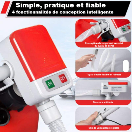 Pompe carburant électrique portable – Transfert rapide et sécurisé avec arrêt automatique
