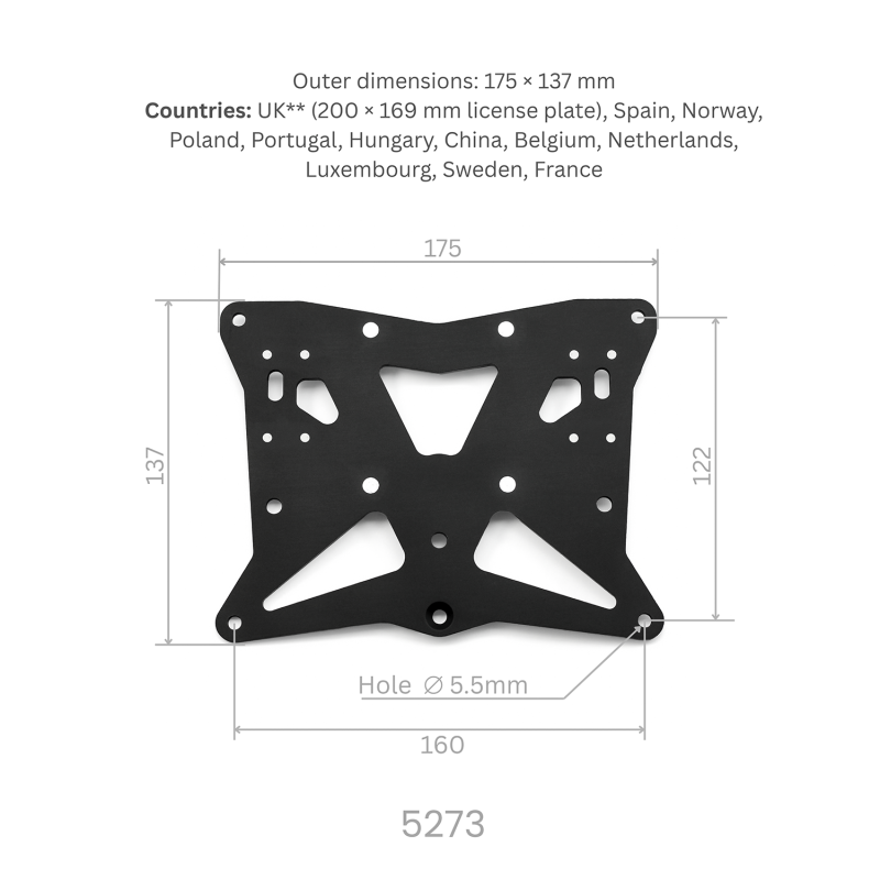 Support de plaque Yamaha MT07 a partir de 2025