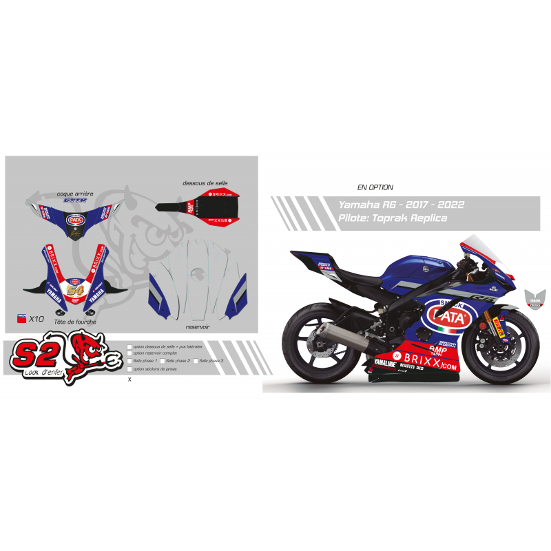 Customizable Graphic Kit for Yamaha R6 (2008-2016) with 2017 Facelift Race Fairings