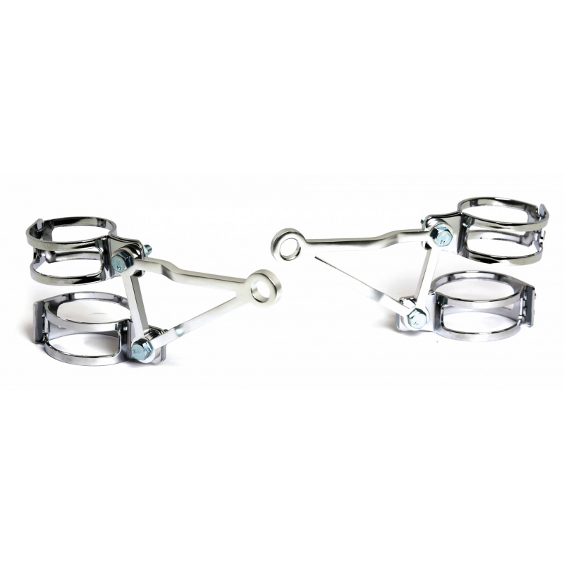 Dual clamp headlight brackets for diametres 51 to 54 mm