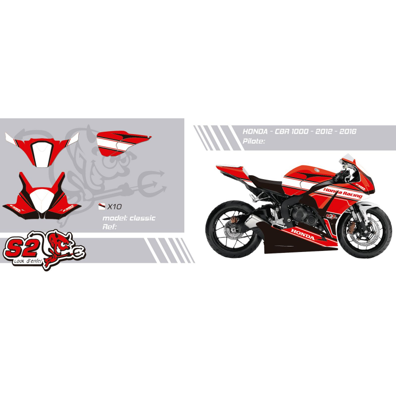 Kit déco racing personnalisable Honda CBR1000 RR