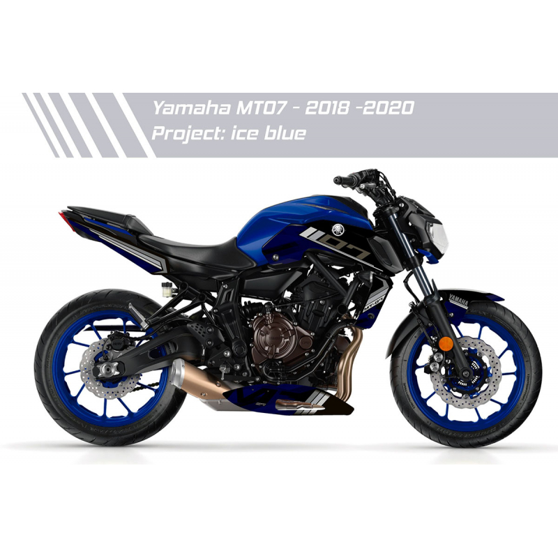 Yamaha MT07 Decals set kit ICE BLUE