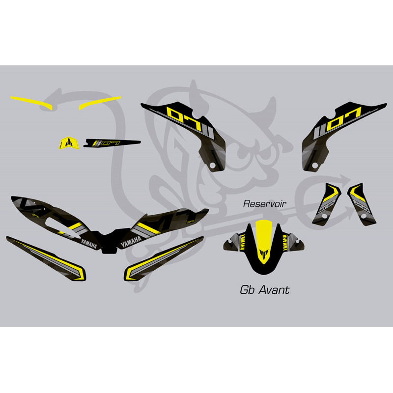 Night Fluo decals set for Yamaha MT07 (2018 on)
