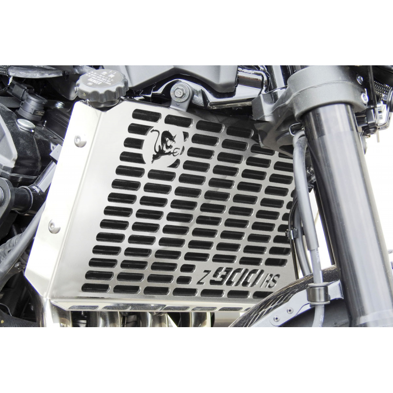 2021 Kawasaki Z900RS polished stainless steel radiator protection grille