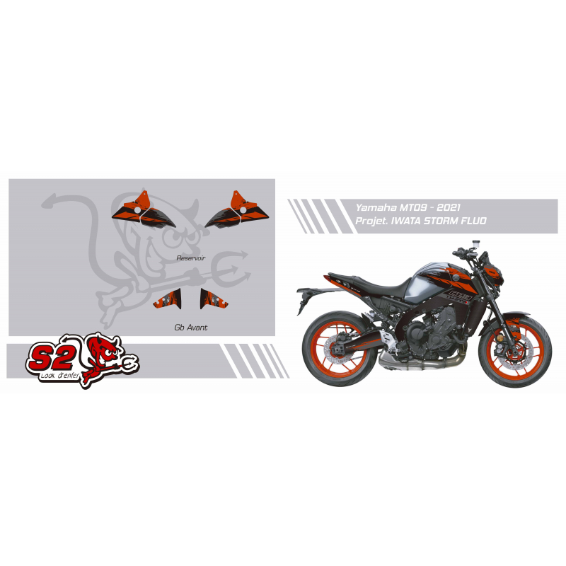 YAMAHA MT09 Iwata Decals set